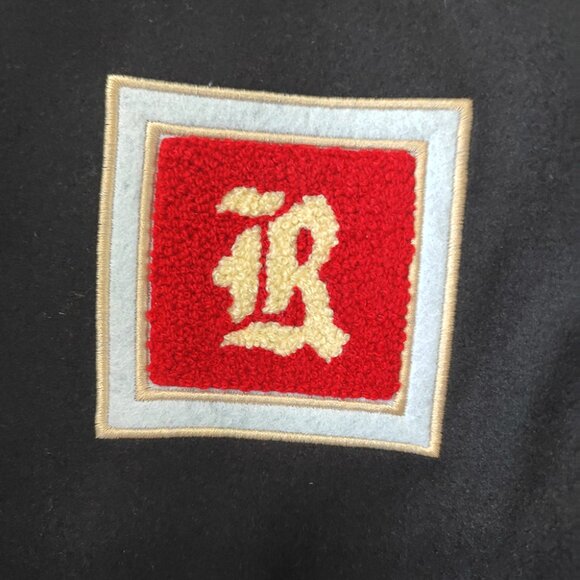 Rhude Embroidered Panel Leather Sleeve Casual Baseball Jacket - Picture 7 of 14